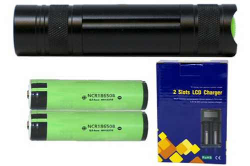 Cree XP-E LED - 220 Lumens Flashlight (S06) + 2 x 18650 3400mAh Rechargeable Battery + Charger