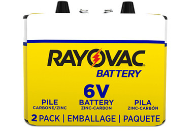 Rayovac 944 6V zinc carbon lantern batteries two-pack front view