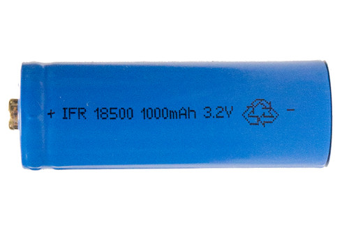 3.2 Volt 18500 1000 mAh LifeP04 Battery (Button Top)