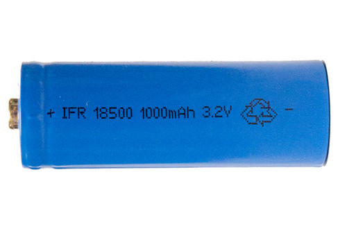 Power Portable 3.2V 18500 1000mAh LiFePO4 battery button top