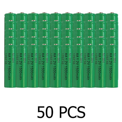 50-Pack AA NiMH 1500mAh Batteries