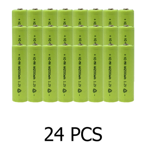 24-Pack AA NiMH 2000 mAh Button Top Batteries