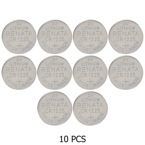 10-Pack CR1225 Renata 3 Volt Lithium Coin Cell Batteries