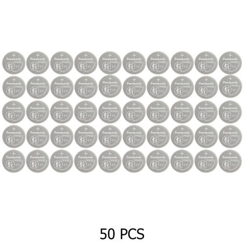 50-Pack CR1632 Panasonic 3 Volt Lithium Coin Cell Batteries