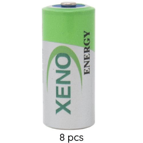 Close-up of Xeno XL-055F battery button top terminal