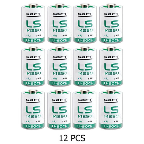 Front view of Saft LS14250 3.6V lithium battery pack