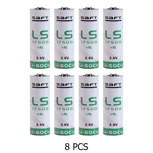 SAFT LS17500 8-pack lithium batteries front view