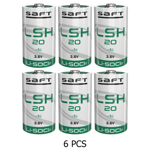 Saft LSH20 3.6V lithium D batteries pack front view