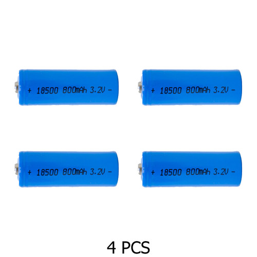 4-Pack 18500 3.2 Volt 800 mAh LiFePO4 Batteries Wholesale & direct to consumer