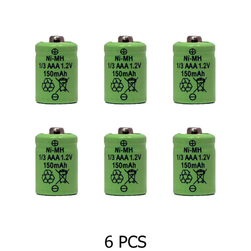 6-Pack 1/3 AAA 150 mAh Button Top NiMH Batteries for Solar Lights Wholesale & direct to consumer