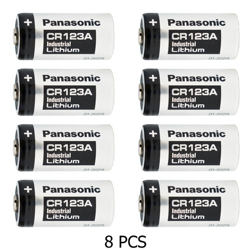 8-pack Panasonic CR123A lithium batteries for cameras and flashlights