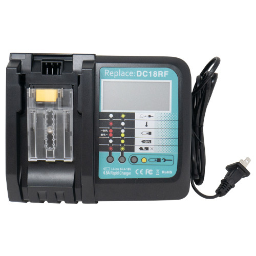 Makita DC18RF (LCD Screen) 14.4-18 Volt 6.5A Li-Ion Replacement Battery Charger