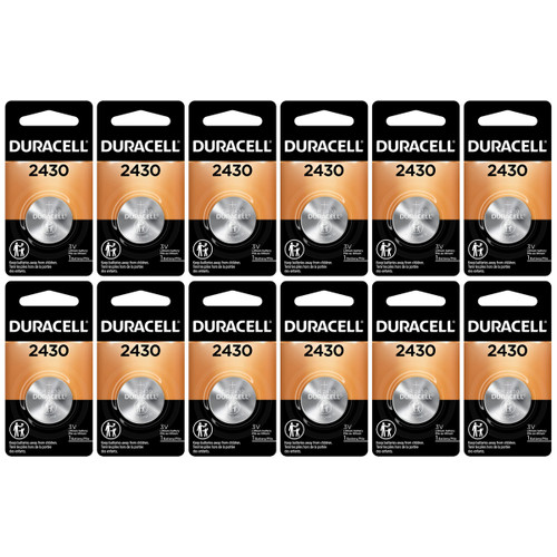 12-Pack CR2430 Duracell 3 Volt Lithium Coin Cell Batteries Wholesale & direct to consumer