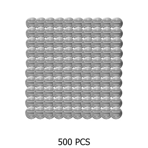 500-Pack Panasonic CR1220 3 Volt Lithium Coin Cell Batteries