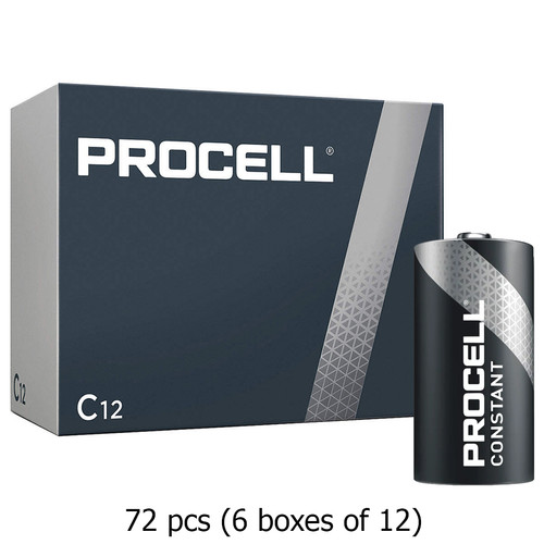 72-Pack C Duracell Procell Constant PC1400 Alkaline Batteries (6 Boxes of 12) Wholesale & direct to consumer