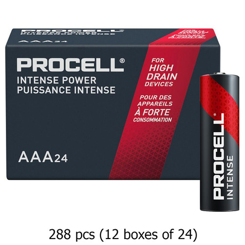 288-pack Duracell Procell Intense PX2400 AAA batteries front view