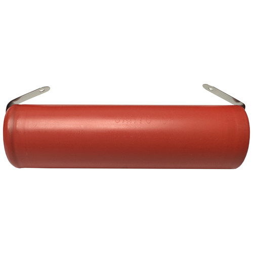 Panasonic NCR18650GA 18650 Li-Ion battery with tabs front view