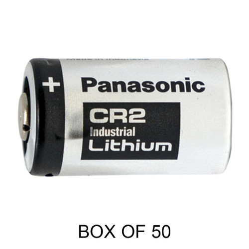 50-pack Panasonic CR2 Industrial 3V lithium batteries in original packaging