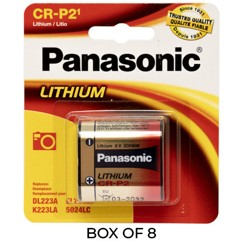 8-pack Panasonic CRP2 6V lithium batteries on hanging card
