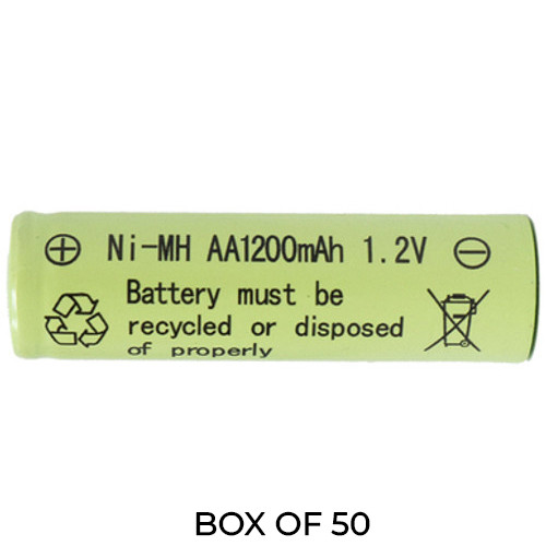 Power Portable AA NiMH flat top batteries 50-pack for battery packs