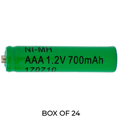 Power Portable 24-Pack AAA NiMH rechargeable batteries neatly arranged