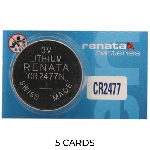 5-Pack CR2477N Renata 3 Volt Lithium Coin Cell Batteries
