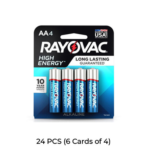 24-Pack AA Rayovac High Energy Batteries (6 Cards of 4)