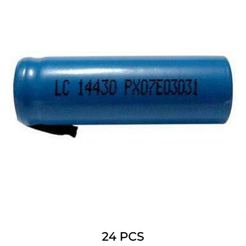 24-Pack 4/5 AA 3.7 Volt Lithium Ion 14430 Batteries with Tabs (650 mAh)