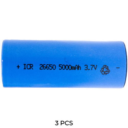 Power Portable 3-pack 26650 lithium ion batteries flat terminal
