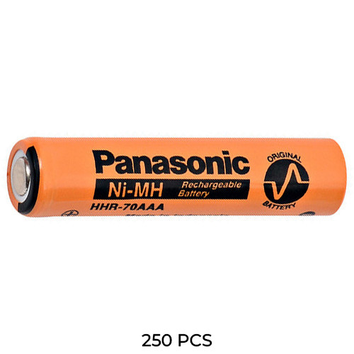 250-pack Panasonic AAA NiMH flat top rechargeable batteries