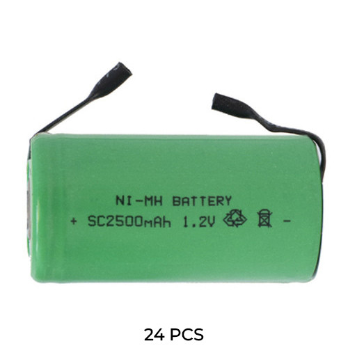 Power Portable 24-pack Sub C NiMH 2500mAh batteries with welded tabs