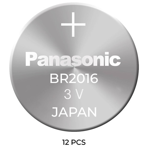 12-Pack BR2016 Panasonic 3 Volt Lithium Coin Cell Batteries