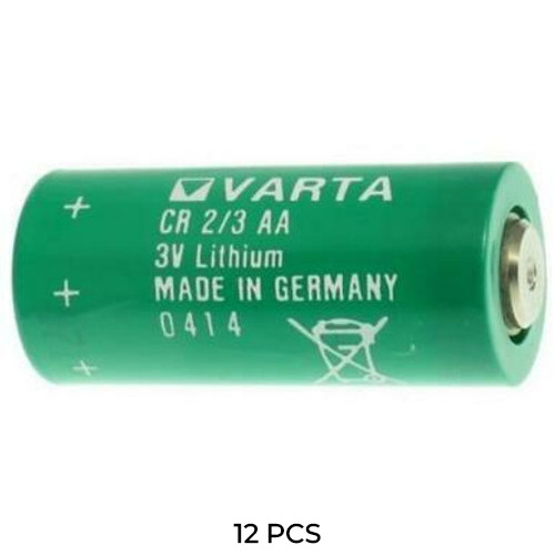 Varta CR2/3AA 3V Lithium 2/3 AA Batteries 12-pack front view