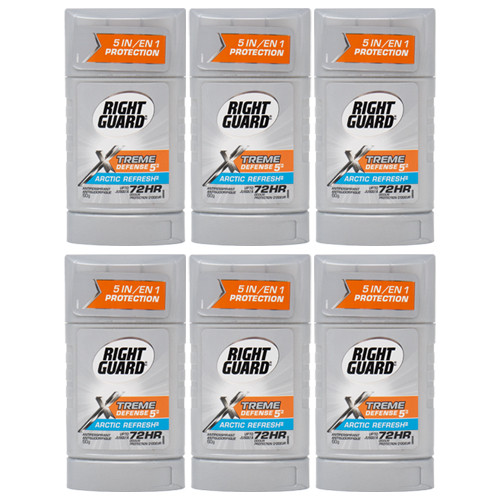 6-Pack Right Guard Xtreme Defense 5 Deodorant Antiperspirant Arctic Refresh