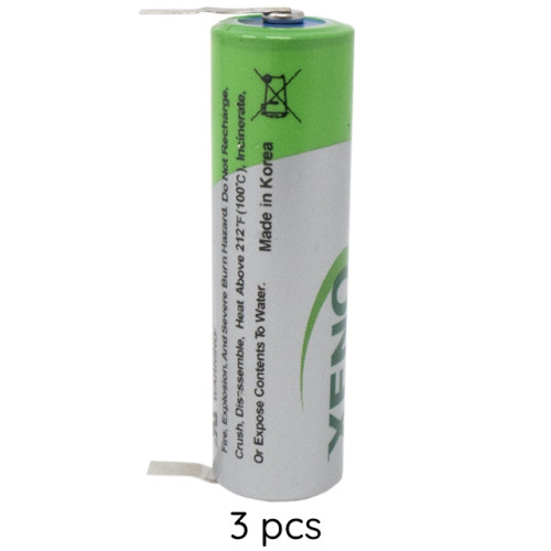 Xeno XL-060F AA lithium battery highlighting size and terminals