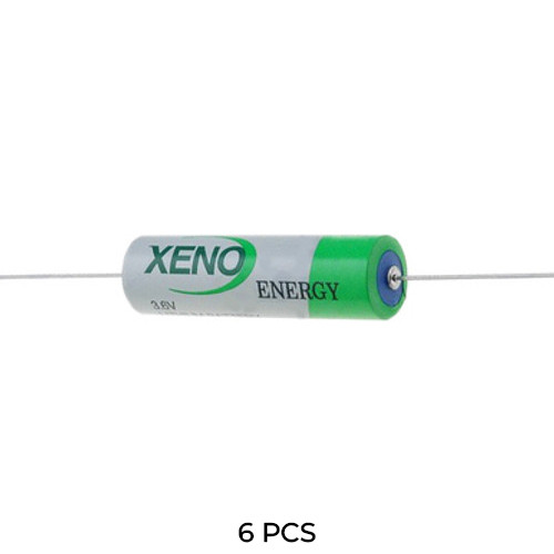 6-Pack Xeno XL-060F 3.6V AA 2.4Ah Lithium Batteries with Axial Leads