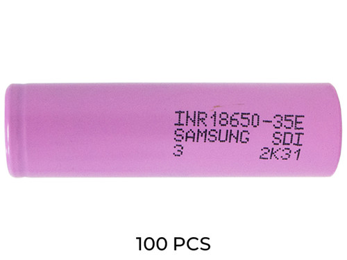 Samsung 18650 3.6V 3500mAh batteries 100-pack flat top