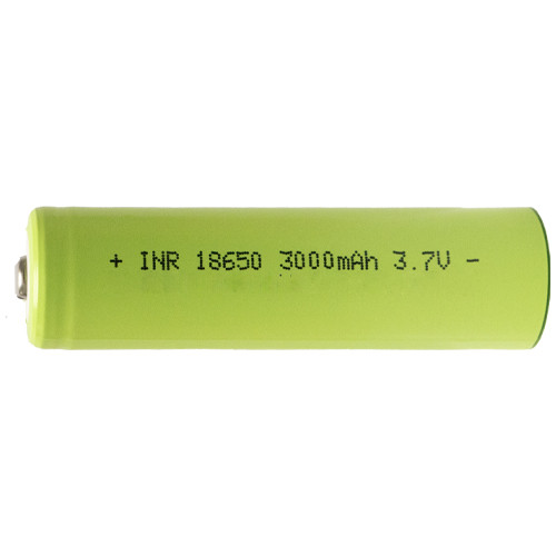 Front view of Lishen 18650 3.6V 3000mAh Button Top Battery