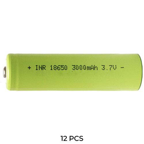Lishen 18650 3.6v 3000mAh button top batteries pack front view