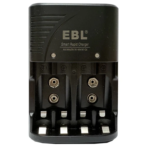 EBL-802 4 bay smart charger with AA, AAA, and 9V battery slots