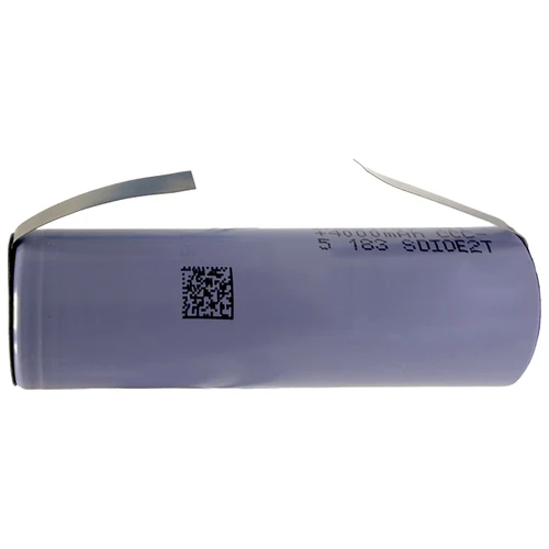 Samsung INR21700 40T battery with tabs front view