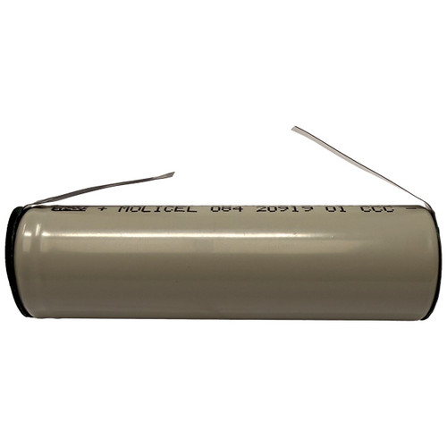 Molicel INR20700A 3.6V 3000mAh battery front view with tabs