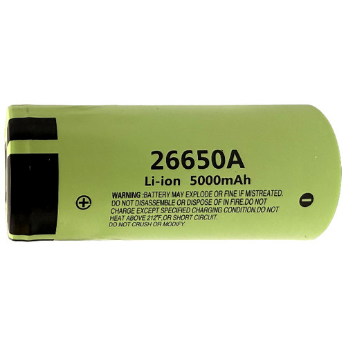 NCR26650A 3.6V Panasonic 5000mAh Li-ion Battery  – Flat Top