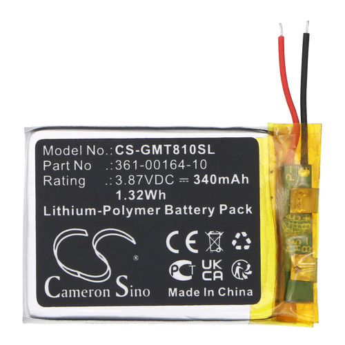 340mAh Replaces battery for Garmin Instinct Solar, STD-810G, 361-00136-10, 361-00164-00, 361-00164-10