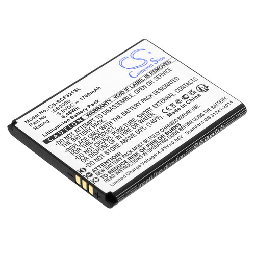 Replaces battery for Schok  FLIP SC3218T, FLIP SC3218B, 1700mAh
