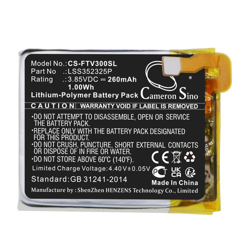 260 mAh for FitBit LSS352325P