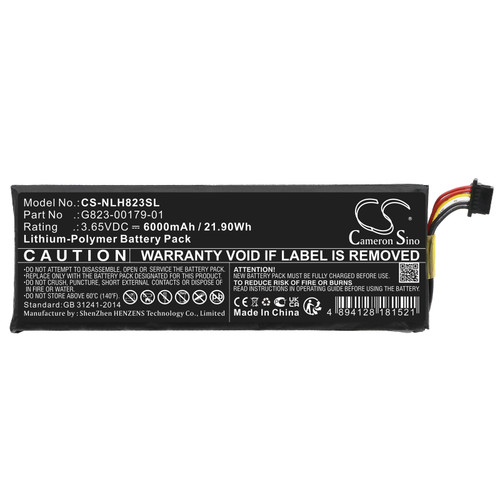 6000mAh Battery for Google Nest GWX3T WiFi Smart Video Doorbell, GQ STYLE AC, G823-00179-01, GS25