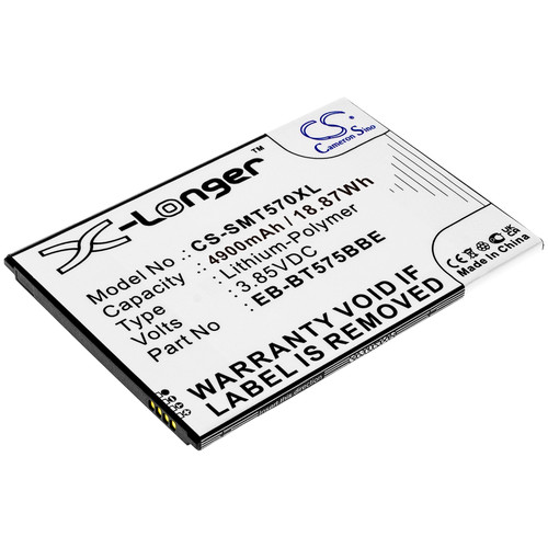 Replacement Battery for Samsung Galaxy Tab Active 3, SM-T570, SM-T575, SM-T577, EB-BT575BBE, GH43-05039A, Li-Polymer 4900mAh