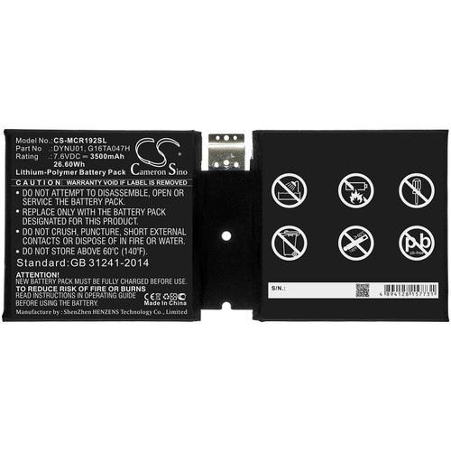 3500 mAh for Microsoft DYNU01,G16TA047H