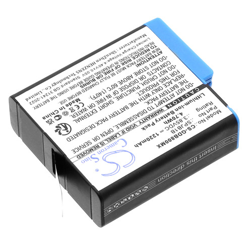 1220 mAh for GoPro SPJB1B,AHDBT-801,601-10197-00,601-27537-000